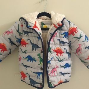 Baby Boden Dinosaur Sherpa Coat 4t